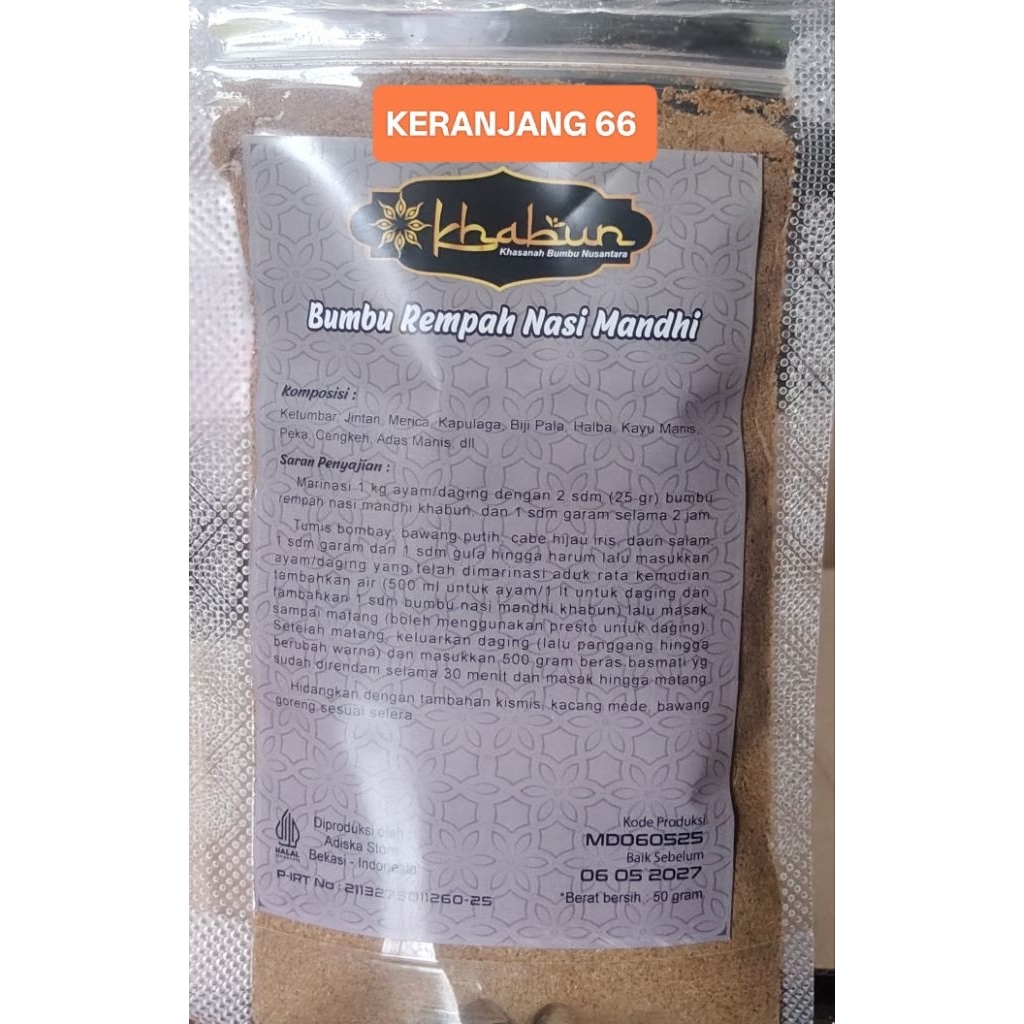 

Bumbu Nasi Mandhi Khabun 50 gr