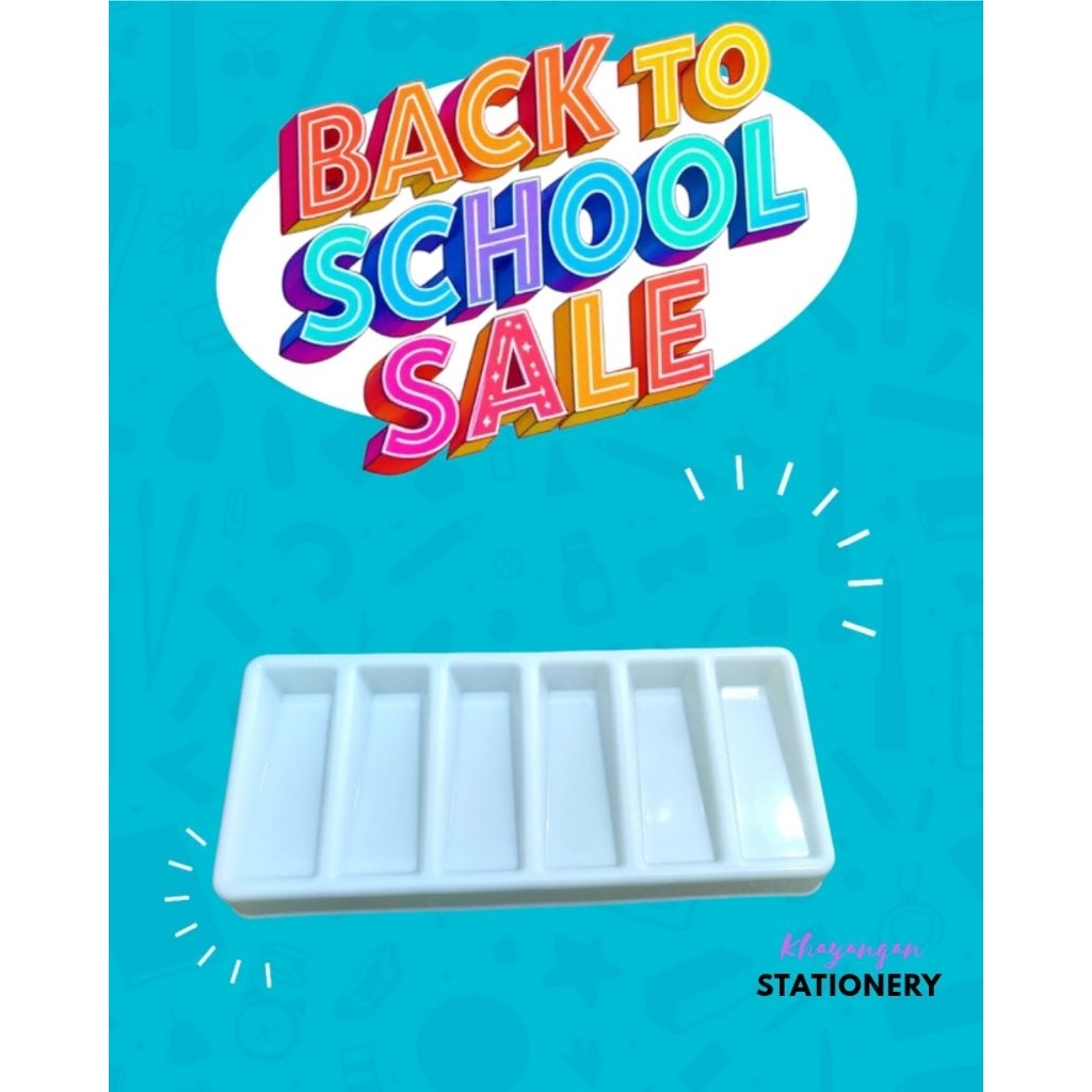 

Palet Lukis 16cm x 7cm de Goya-Plastic Palette Rectangular 6 well 16cm x 7cm