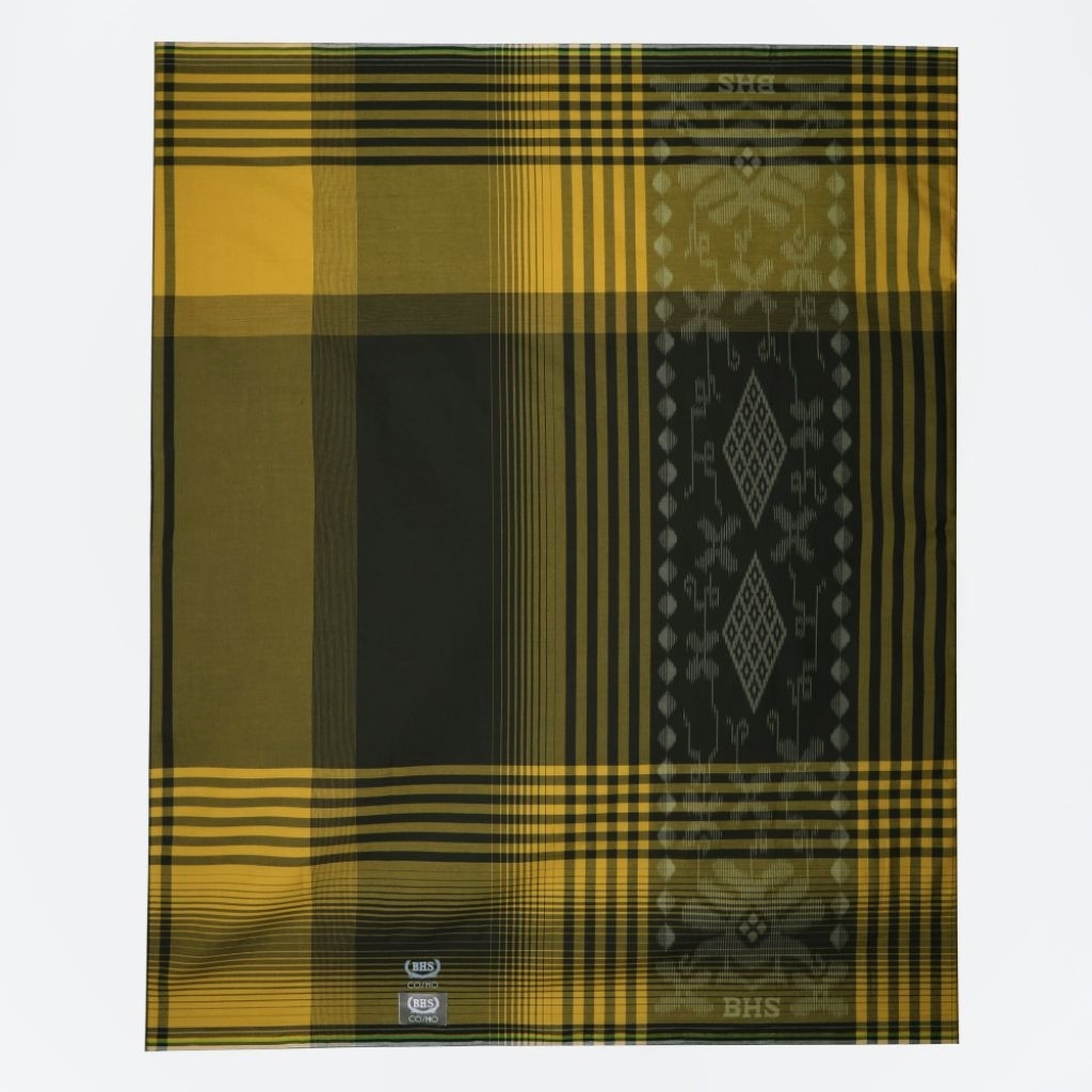 Sarung BHS Cosmo Silver Motif K26 PPC Kuning Hitam
