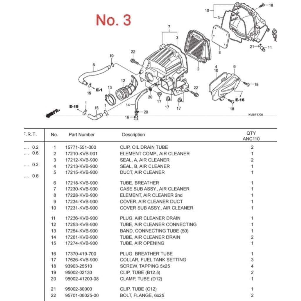 Seal box filter untuk motor Vario 110cc CW dan Techno number part 17212KVB900