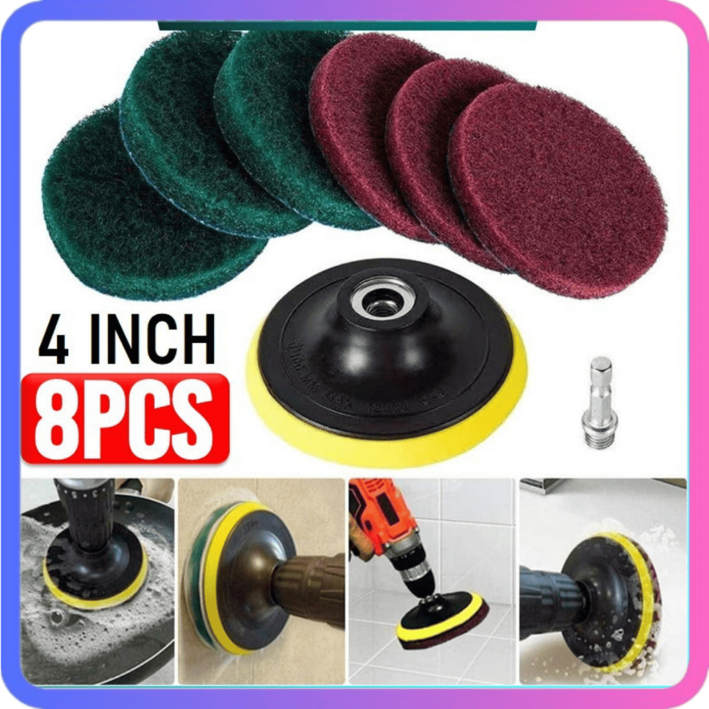 Busa Mesin Poles Keramik Dinding Lantai Drill Cleaning Pad 8 PCS SIKAT KERAMIK BESI Busa Mesin Poles
