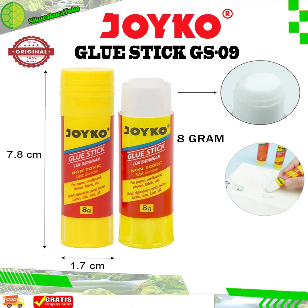 

(SKR) Lem Joyko GS-09 Glue Stick Stik 8 Gr - Lem Kertas 8Gr Perekat Kuat Joyco Stiks Batangan Putar GS 09