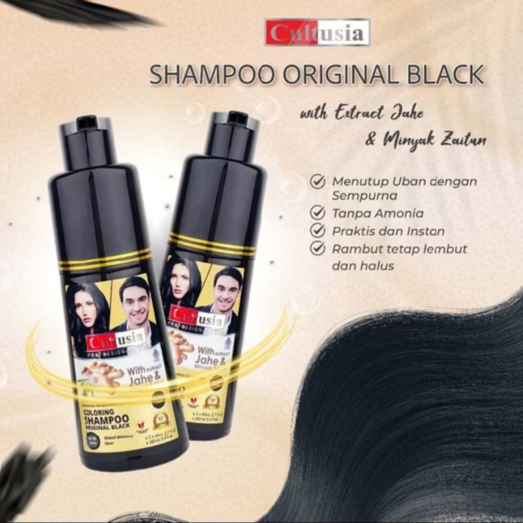 Cultusia shampoo jahe penghitam rambut uban