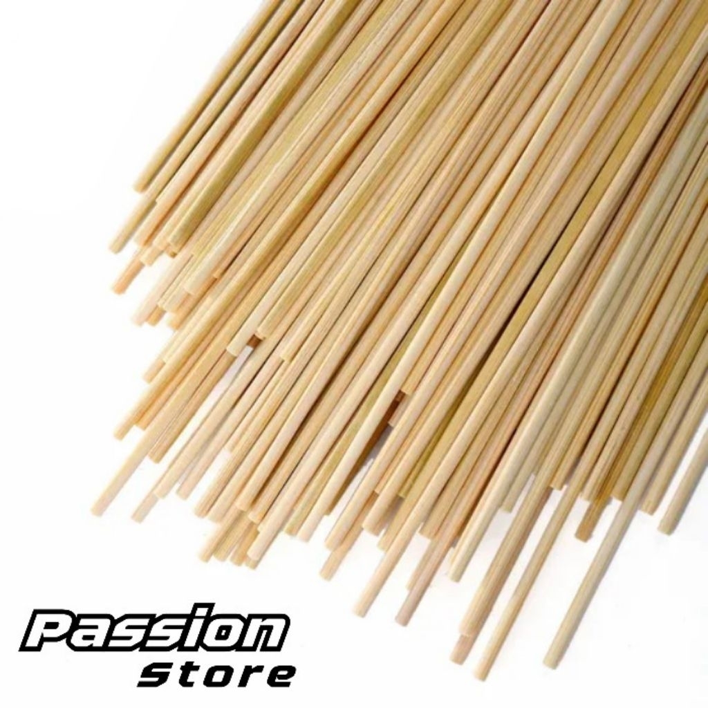 500 Batang Bambu Panjang 25cm Tumpul Kualitas Super Bahan Kerajinan Buket Prakarya Tusuk Jajanan Sat