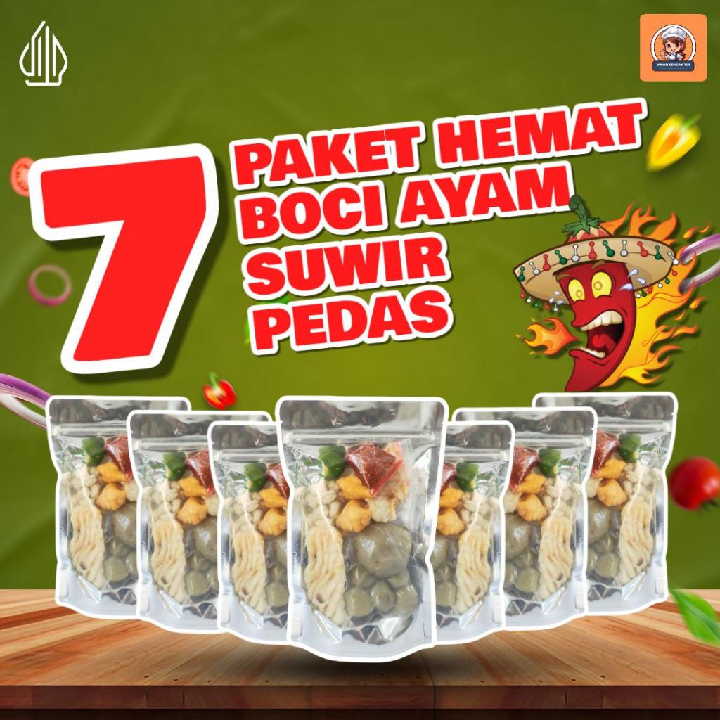 

Paket 7 Bungkus Baso Aci Ayam Suwir Pedas
