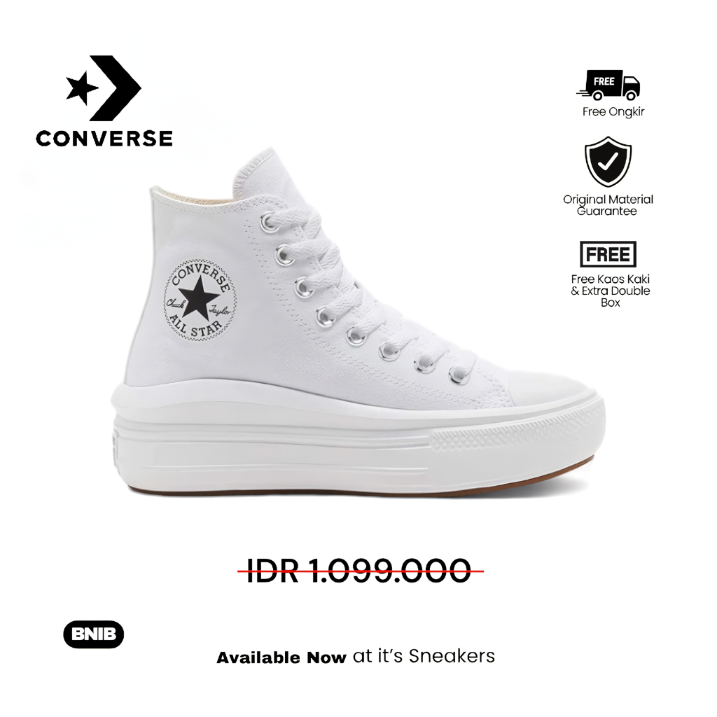 Sepatu Converse CTAS Move Canvas Platform High - White