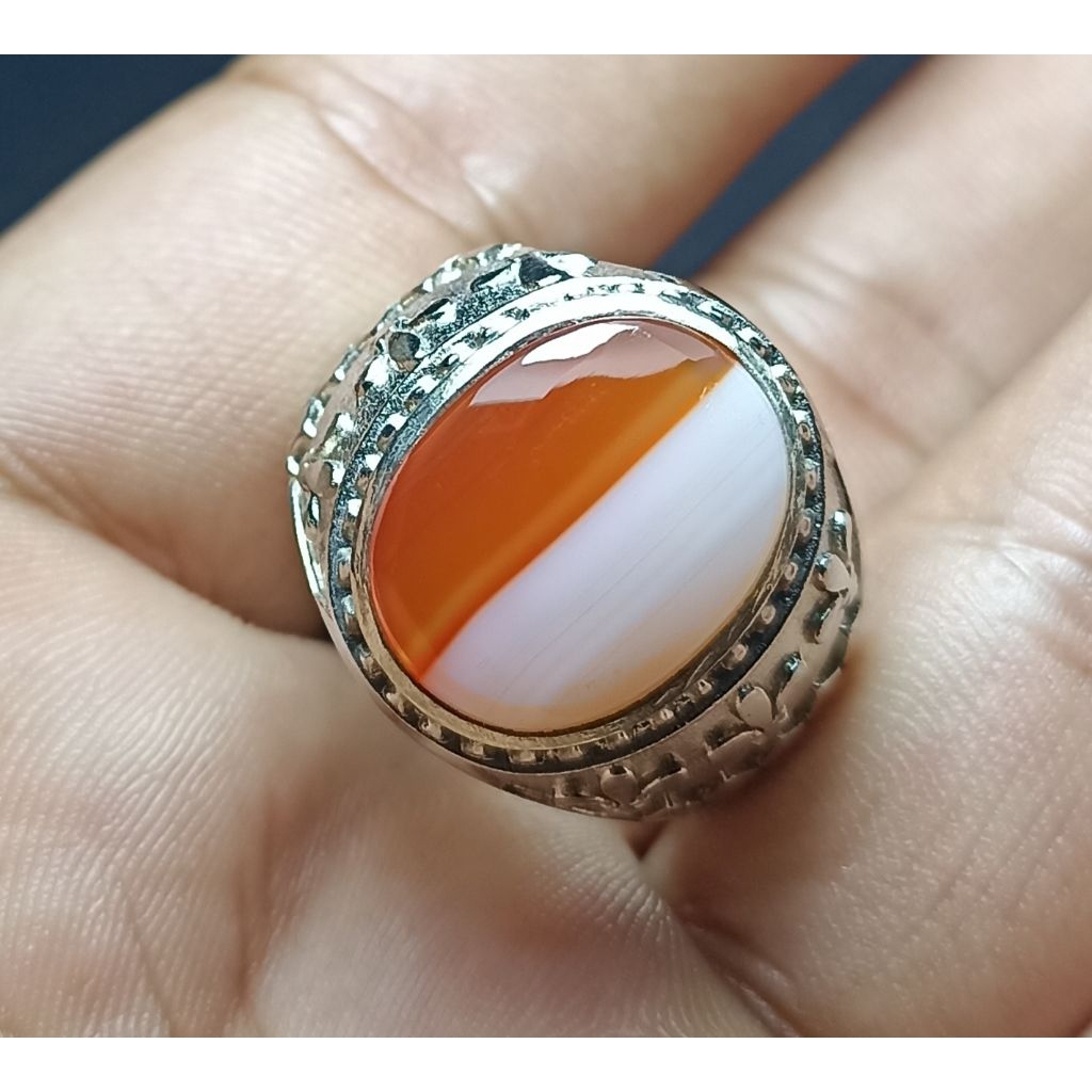 CINCIN BATU AKIK MERAH PUTIH