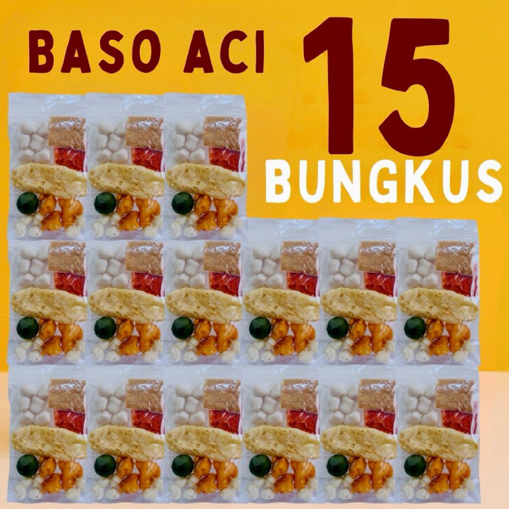 

Baso Aci 15 Bungkus/Baso Aci Kuah pedas isi 15 pcs /