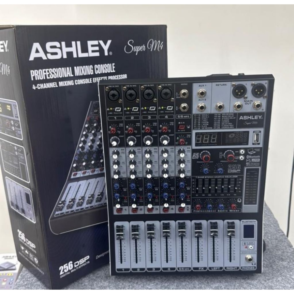 mixer Ashley super m4 compres 4 channel USB digital efek recording soundcard