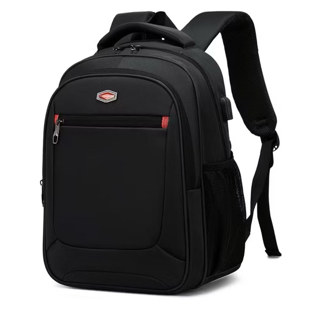 TAS COWOK UNTUK SEKOLAH - MODEL HITAM DENGAN DESAIN SEDERHANA PRIA BACKPACK RANSEL