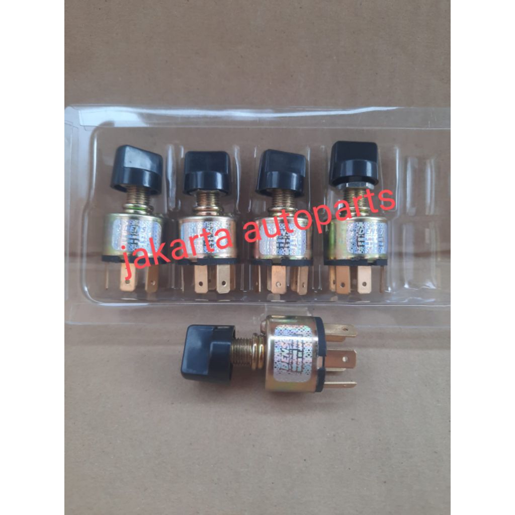 Saklar putar switch ac mobil universal pasangan 5 kaki 3 speed bulat DENSO