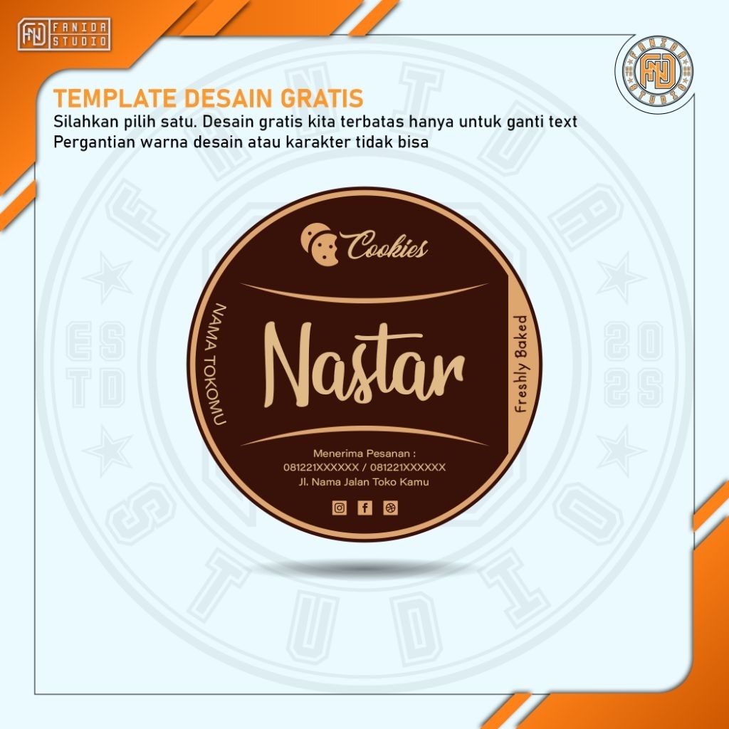 

Sticker Lingkaran 3x3 cm Label Kemasan Produk Makanan Kue Bakery Olshop Custom Print