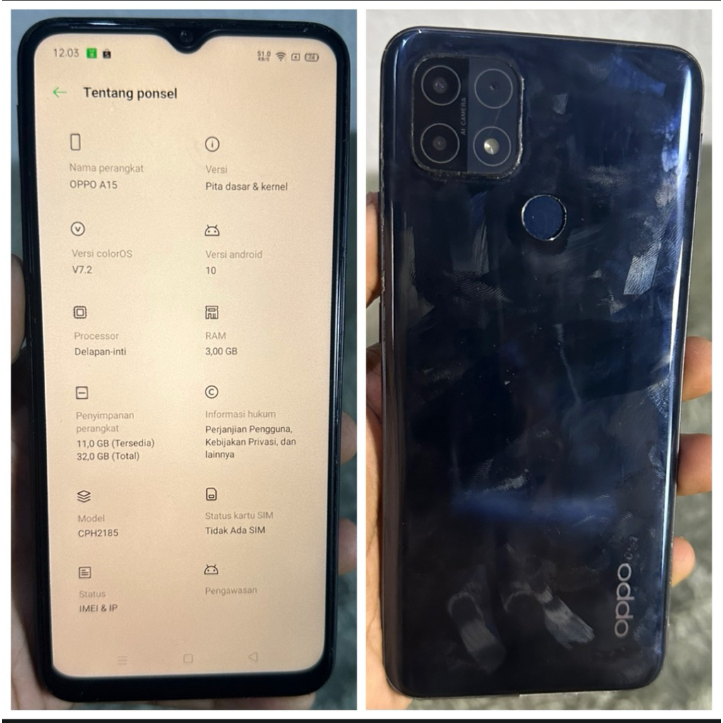 oppo a15 second