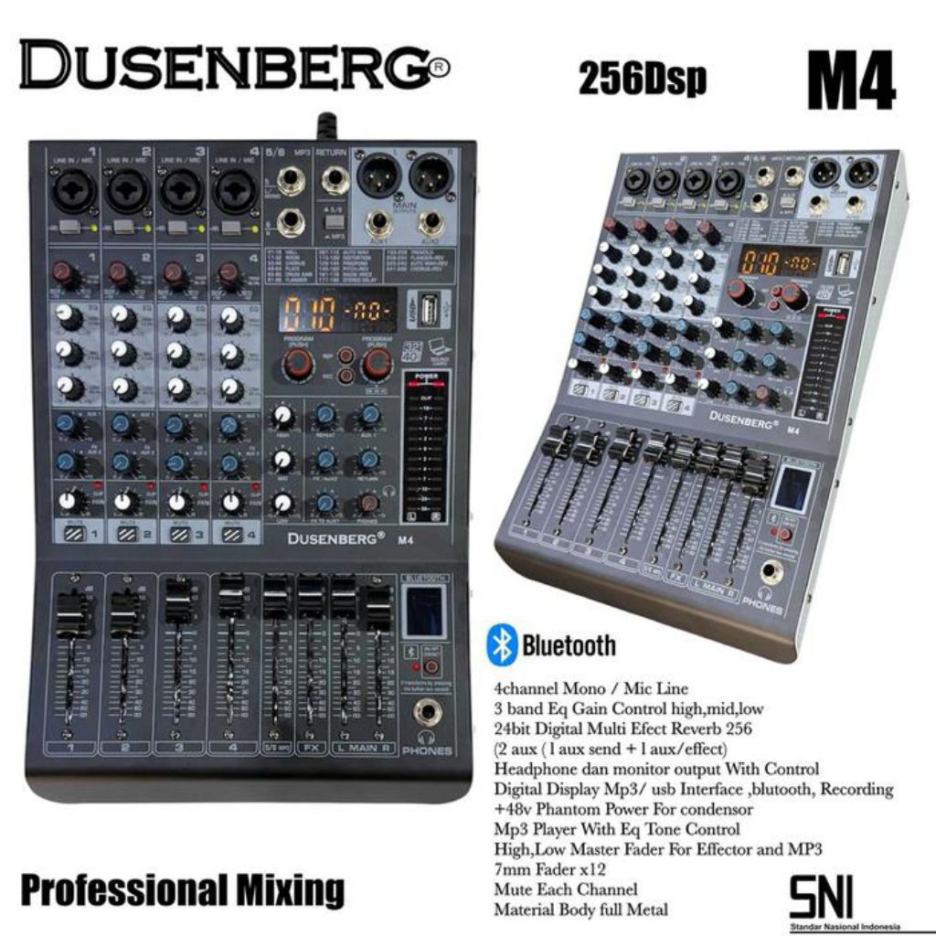Mixer Dusenberg M4 channel bluetooth Effect 256 Dsp Original resmi