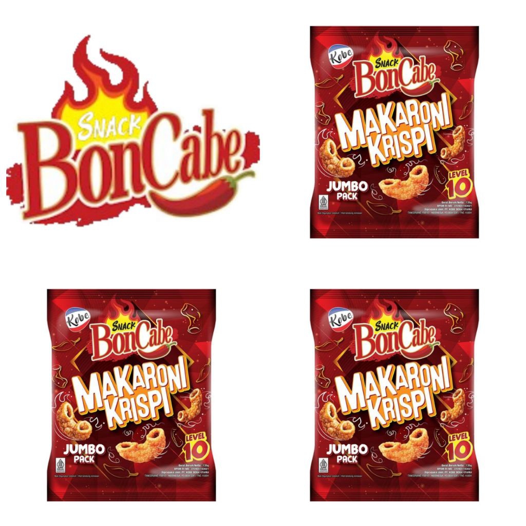 

Kobe BonCabe Snack Makaroni Krispy level 10 135 Gr