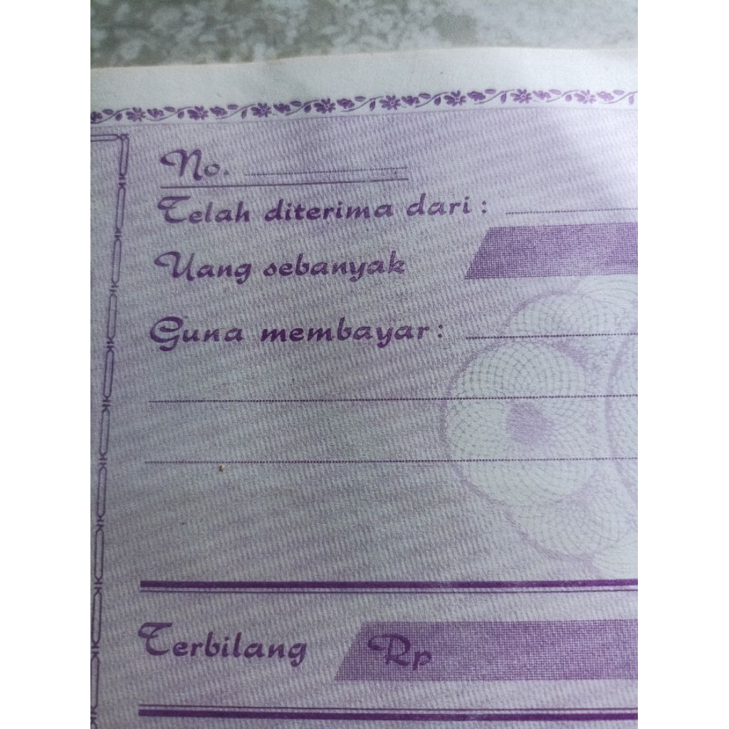 

Kertas Kwitansi Lama Tahun 19 san Perlembar (S28)