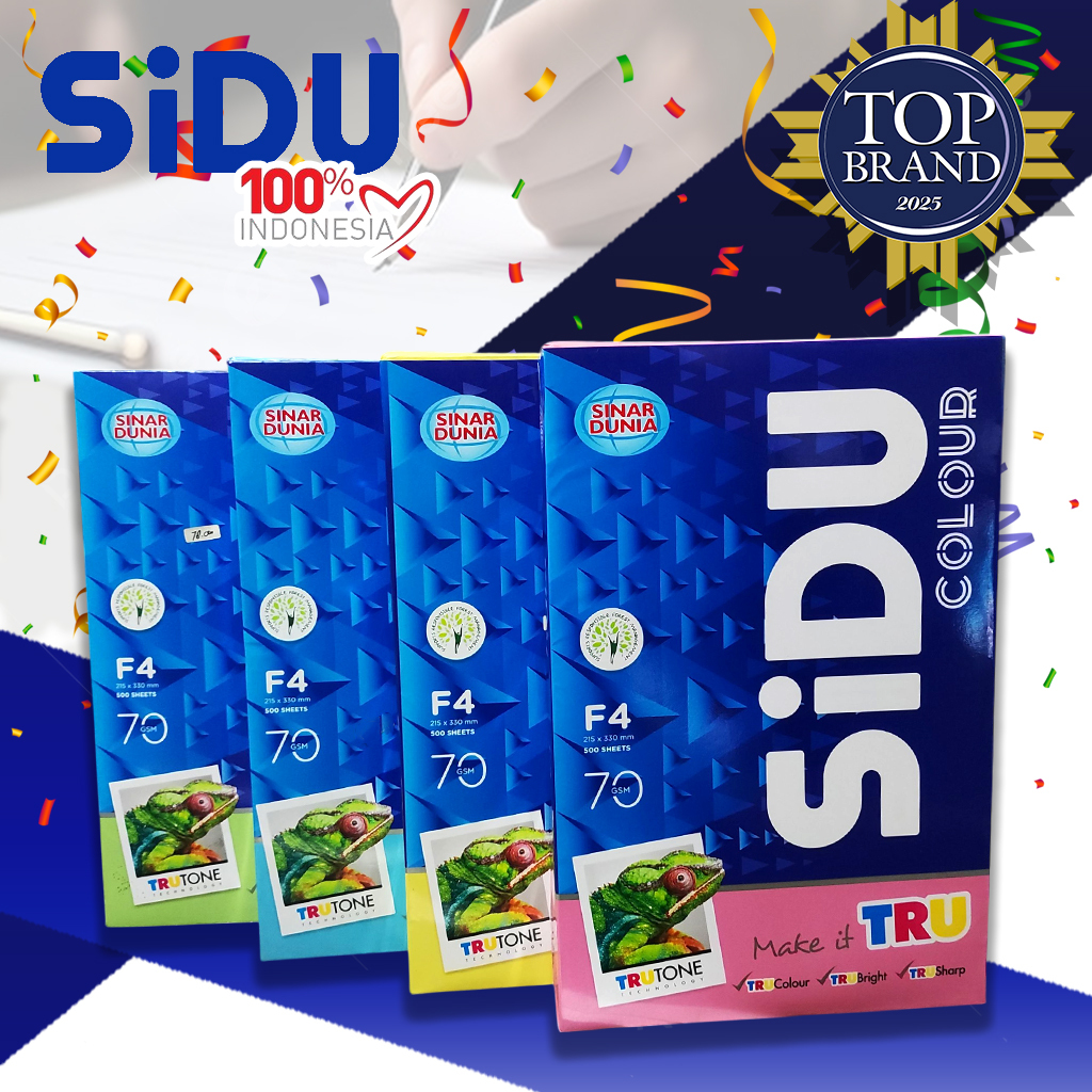 

Sidu Kertas Hvs F4 Warna 70 gsm