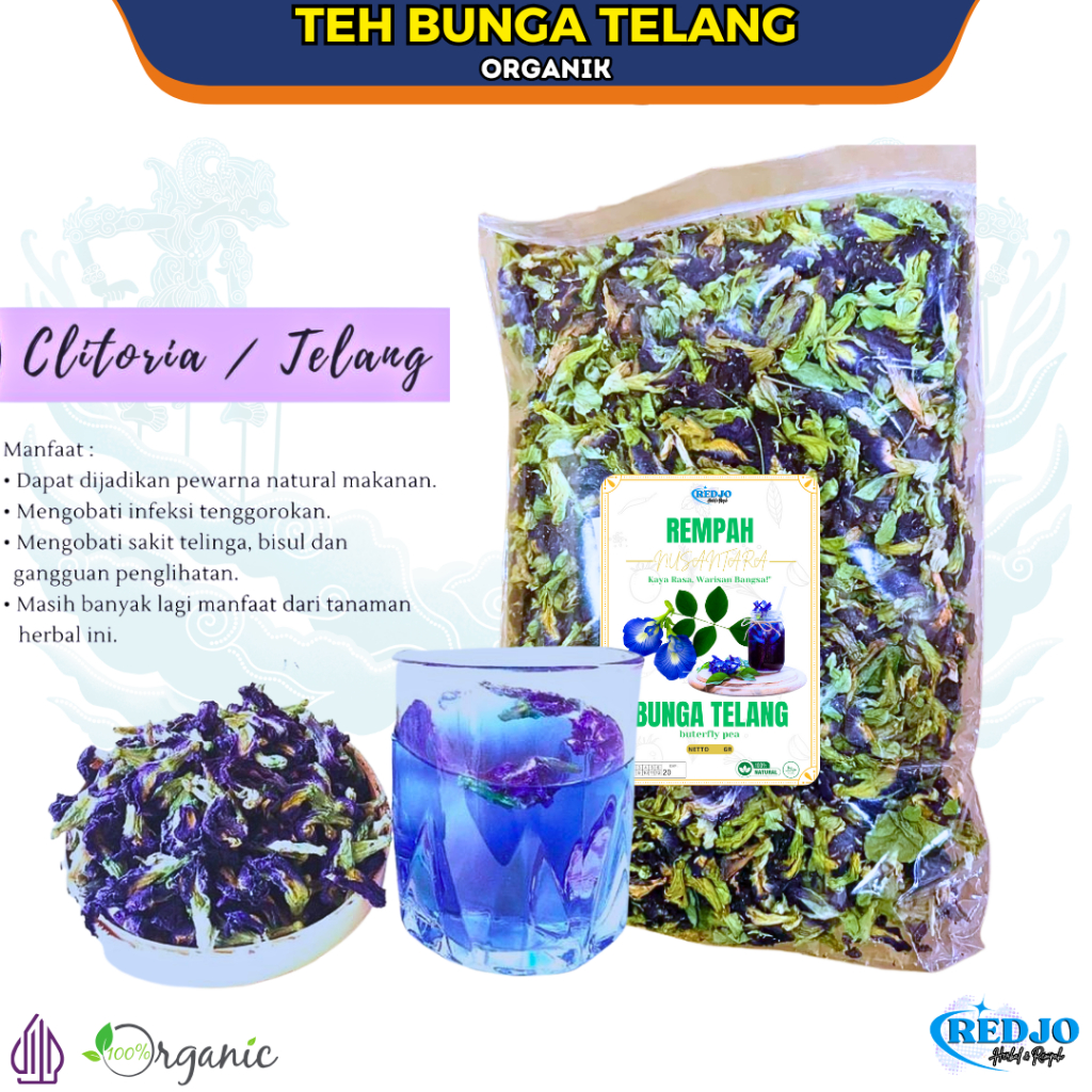 

TEH BUNGA TELANG KERING SEGAR ORGANIK 1KG MINUMAN BUNGA TELANG DRIED BUTTERFLY PEA ORGANIC BLUE PEA PREMIUM HALAL