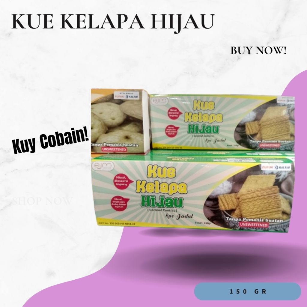 

KUE KELAPA HIJAU/CEMILAN/KHAS KALIMANTAN/KUE JADUL/150 GR