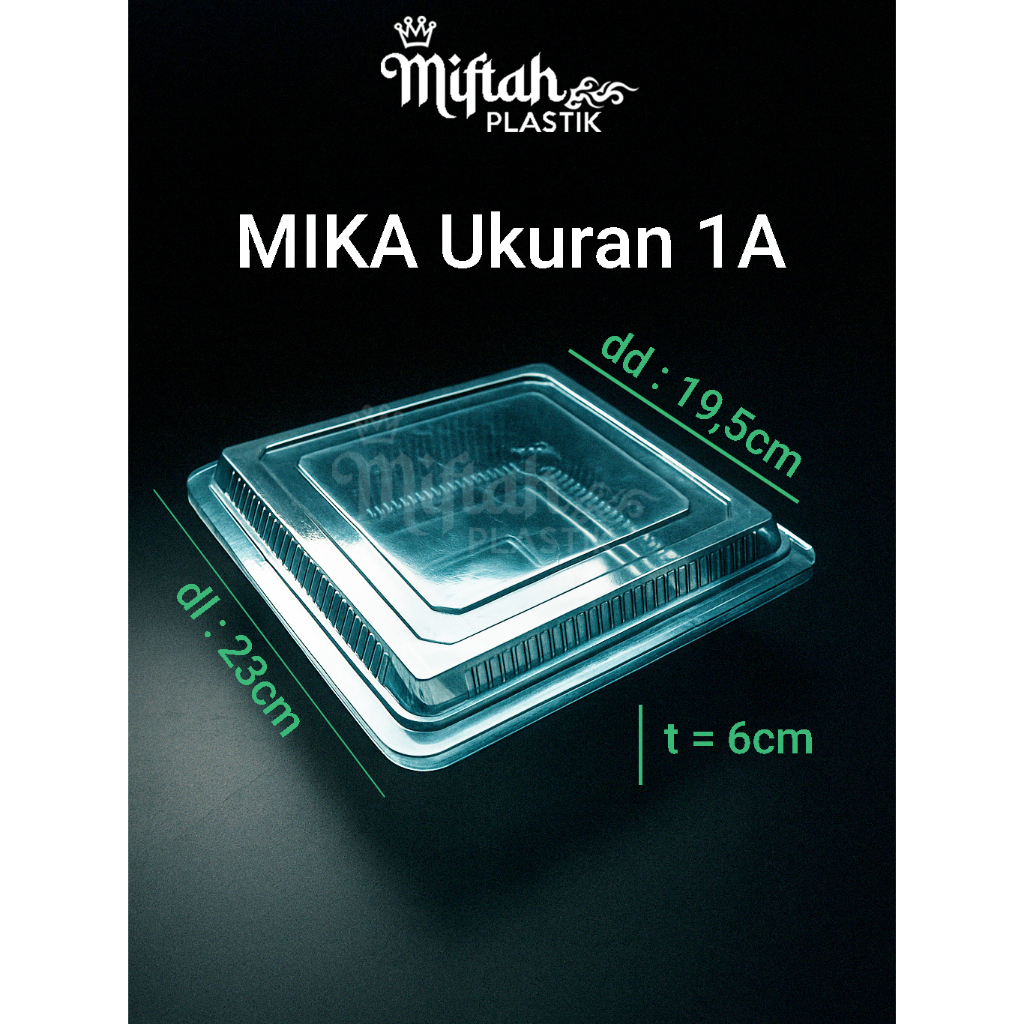 plastik mika kue ukuran 1A / mika kotak besar / box mika kue bolu besar / mika BOX 1A