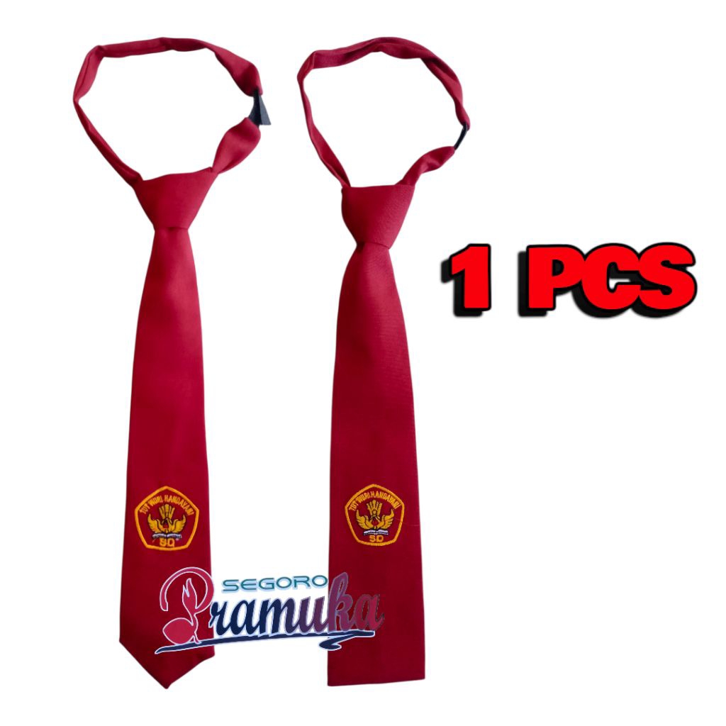 Dasi SD Panjang Bordir Kuning - Dasi SD Panjang Bordir Tutwuri Kuning