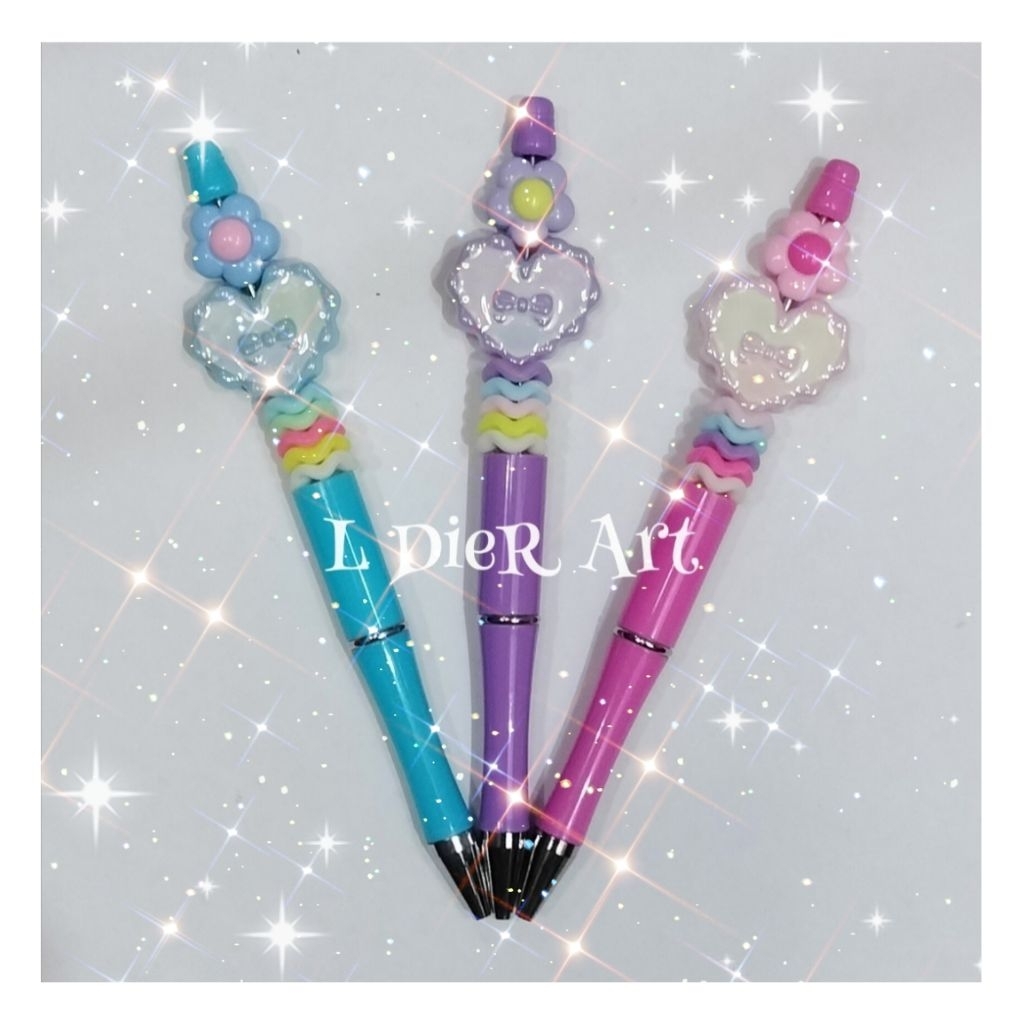 

Pulpen DIY hias manik seri love L DieR Art