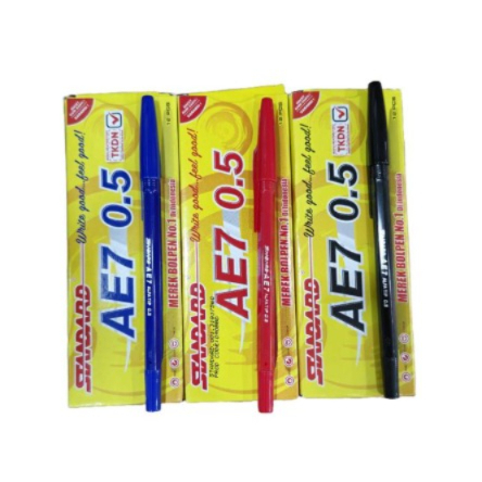 

Pulpen AE7 Pen Oil Gel STANDARD 0.5 mm (Biru / Hitam / Merah)
