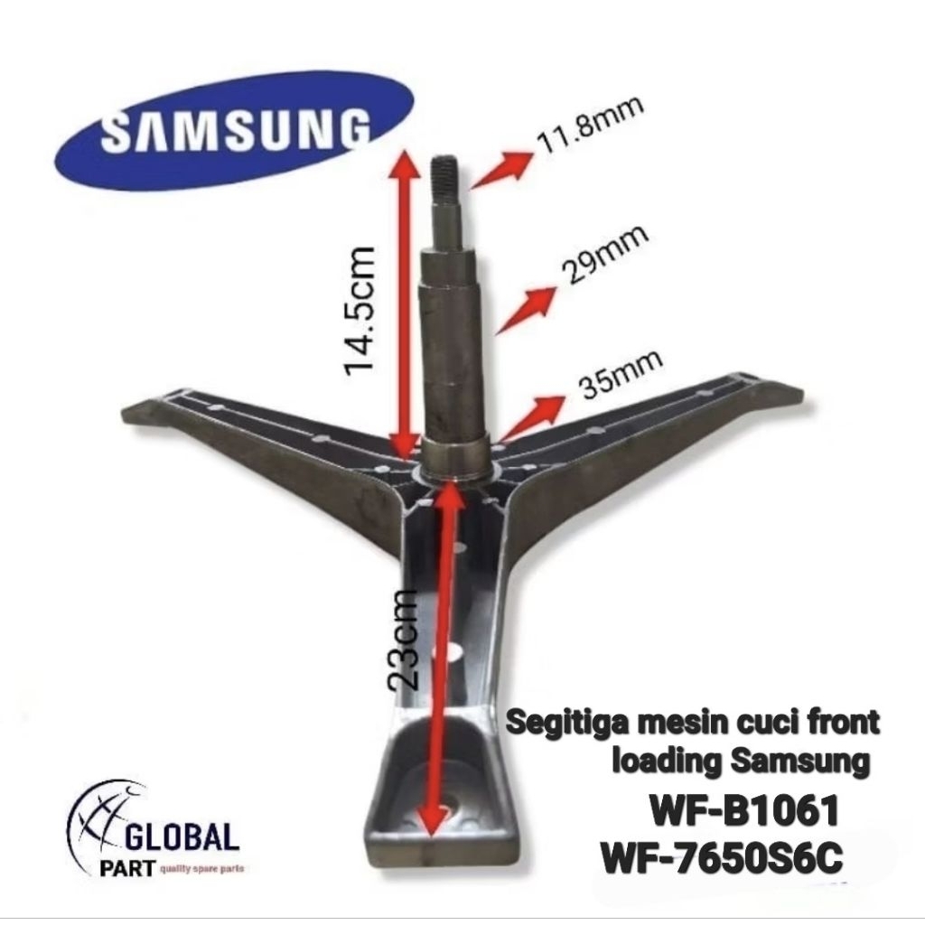 Segitiga cross piece DC 97-01115A  mesin cuci front loading Samsung WF- B1061, WF-7650S6C