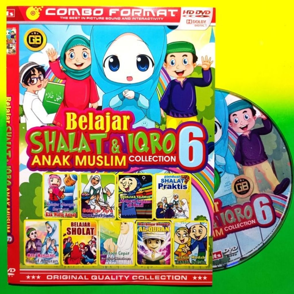 KASET DVD EDUKASI ANAK MUSLIM BELAJAR SHOLAT DAN NGAJI IQRO BACA ALQURAN