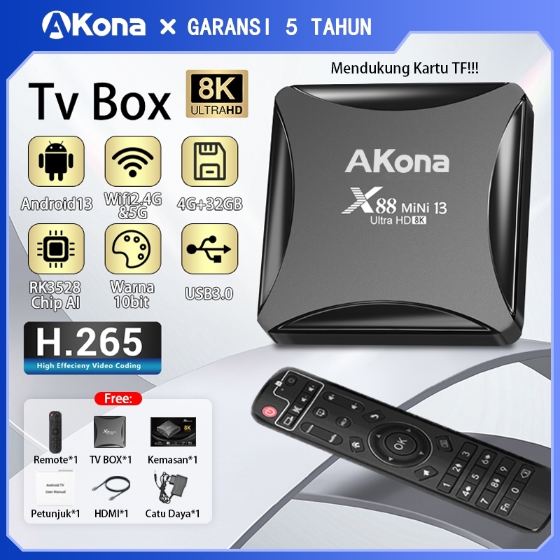 new deals akona android tv box 8k uhd android 13 os set top box stb android tv ram 4gb rom 32gb wifi