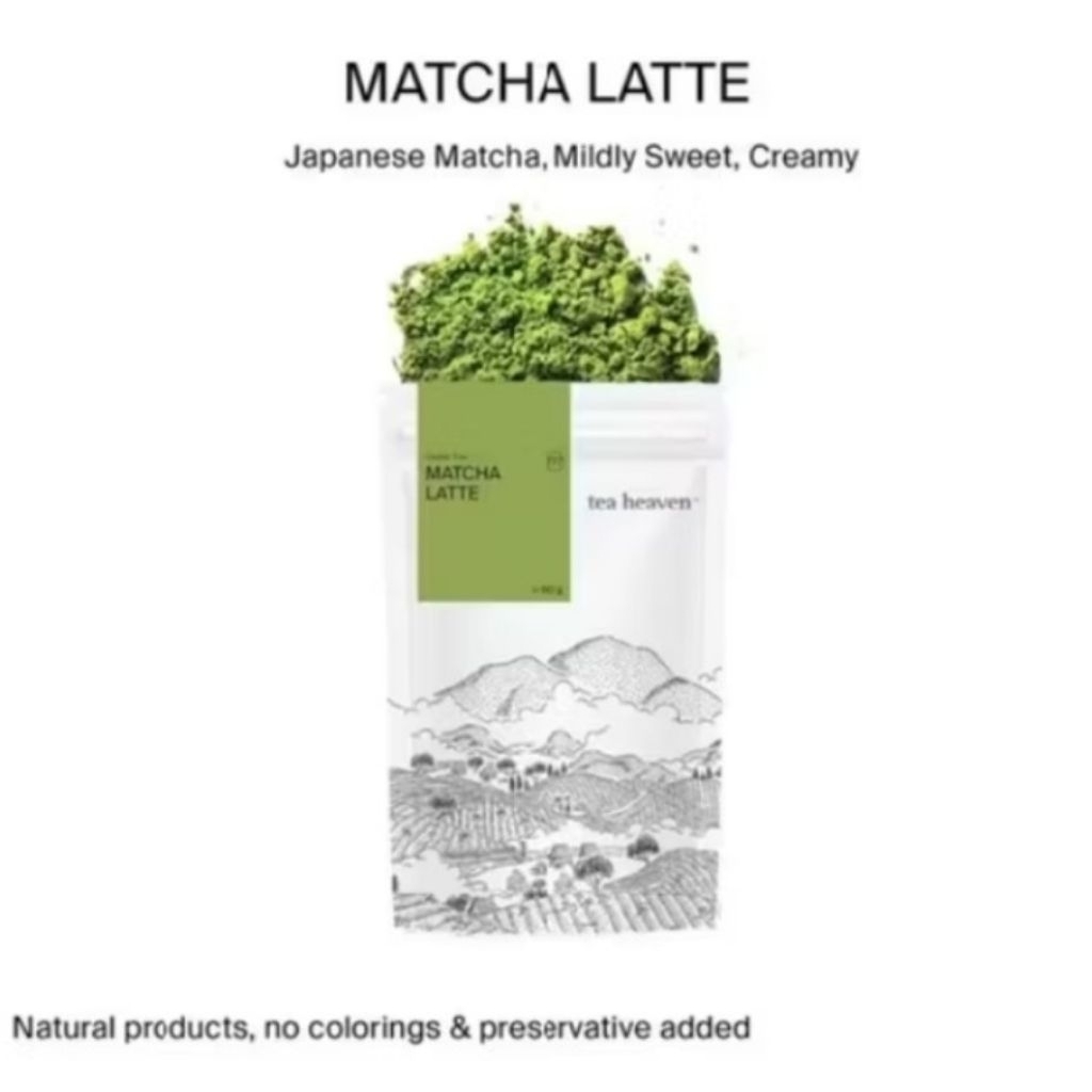

tea heaven matcha latte 100 gram-pure japanese matcha-matcha jepang-bubuk matcha