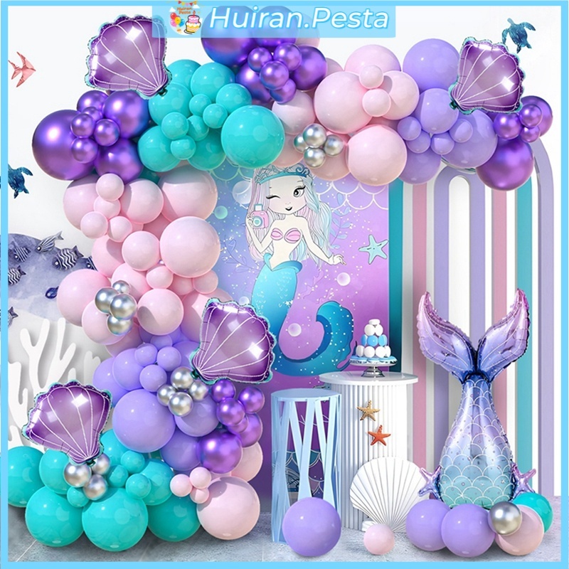 Balon Mermaid Set Ulang Tahun Mermaid Tail Dekorasi Balon Ulang Tahun Anak Balon Mermaid For Hiasan 