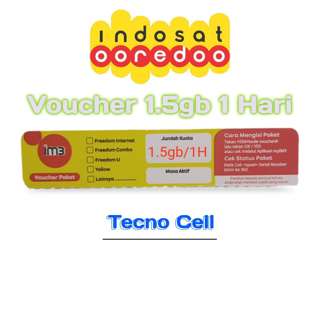 Voucher Indosat 1.5gb 1 hari | Voucher Indosat