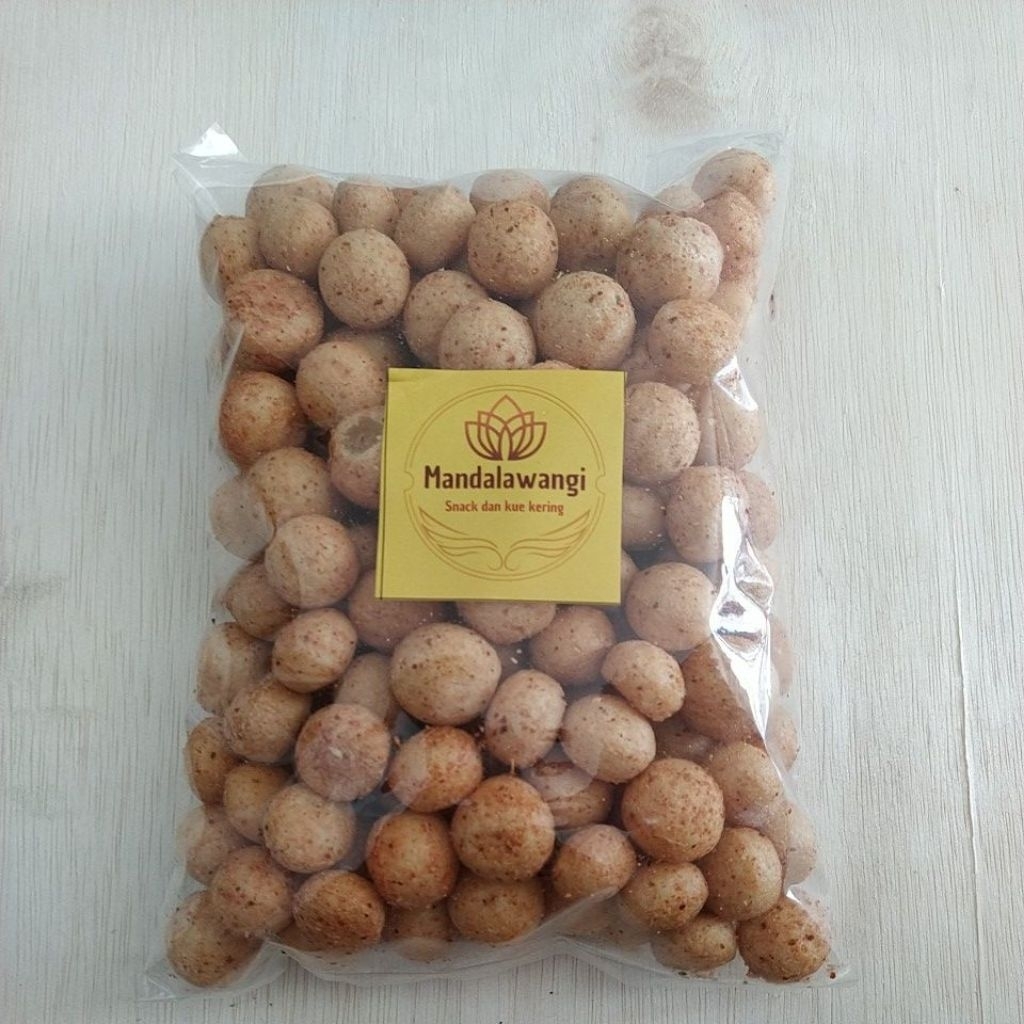 kerupuk tahu bulat mini pedas (130gr)