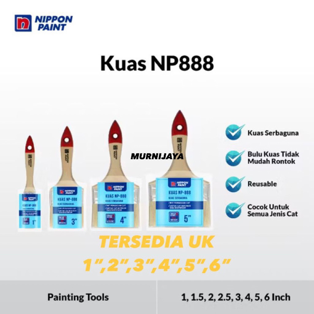 

NIPPON PAINT NP888 KUAS CAT SERBAGUNA SEMUA UKURAN