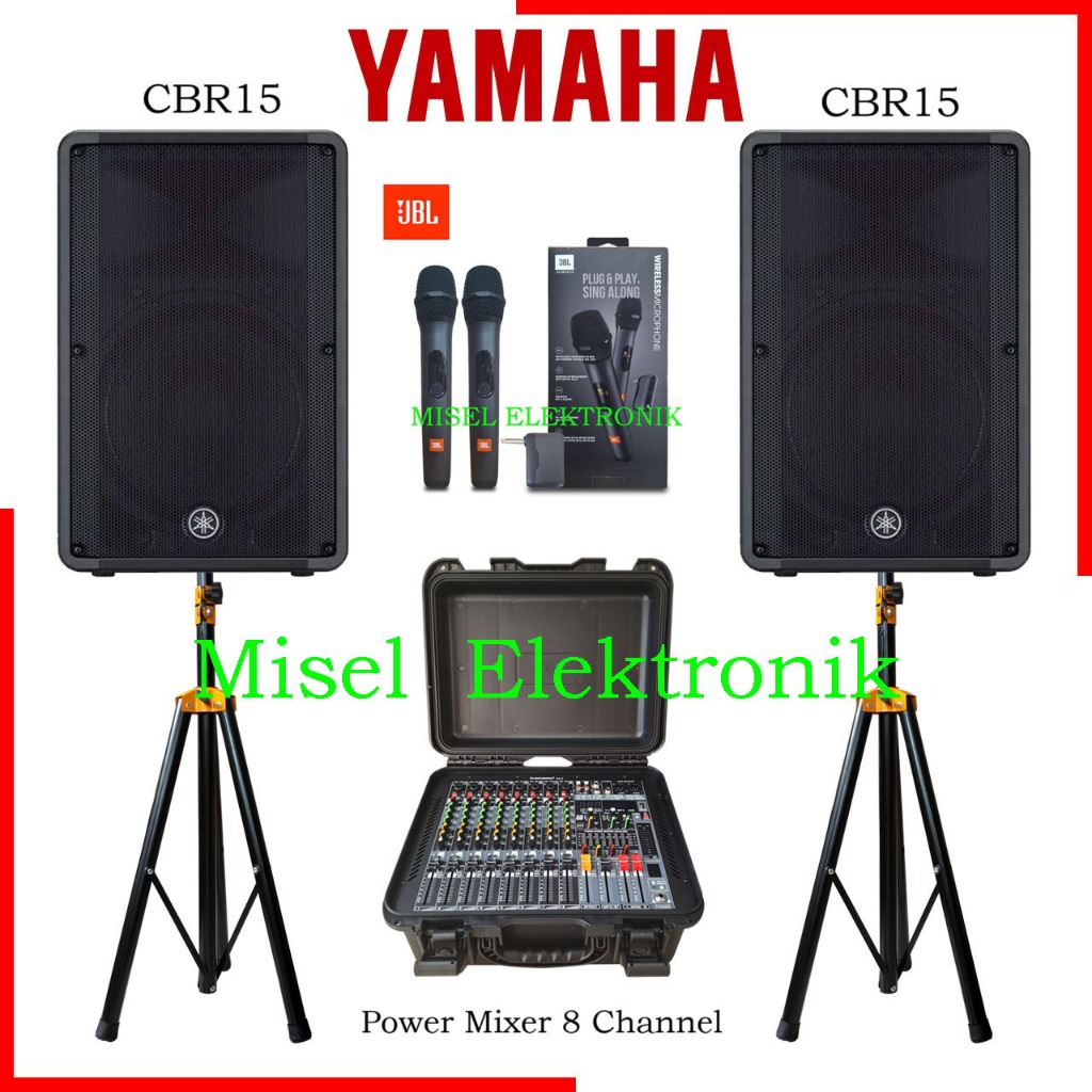 Paket Sound System indoor Speaker Pasif 15 Inch Yamaha CBR15 Power Mixer Audio