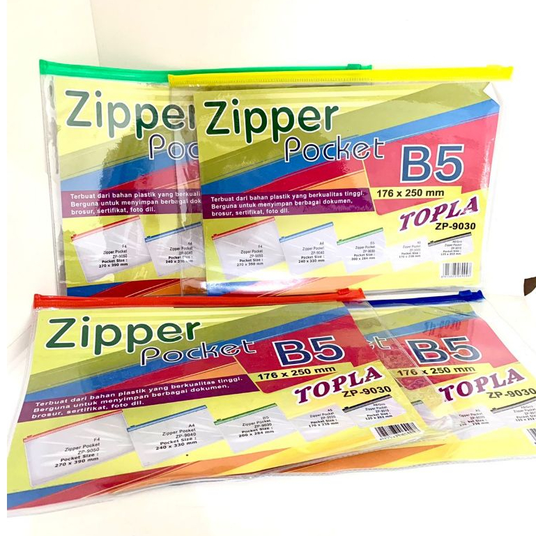 

TOPLA ZP-9030 Zipper Pocket B5| Kantong Zipper Plastik B5