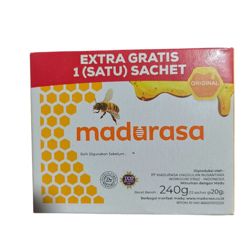 

Madu Sachet Madurasa 240gr (Isi 12 Sachet)