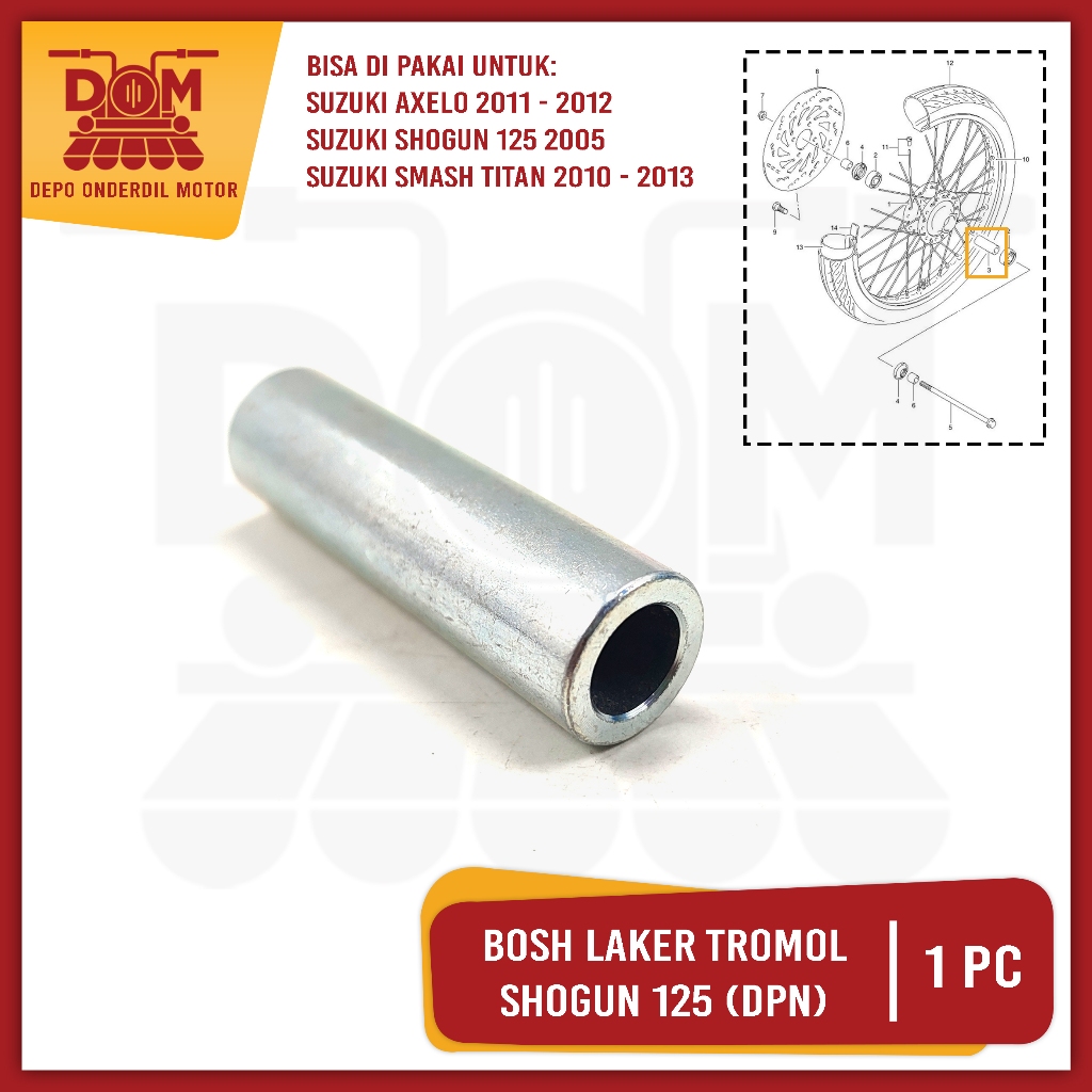 Bosh Laker Tromol Depan SHOGUN 125 56mm (PSP) Bos Laher Dalam As Roda Ban Depan AXELO SMASH TITAN