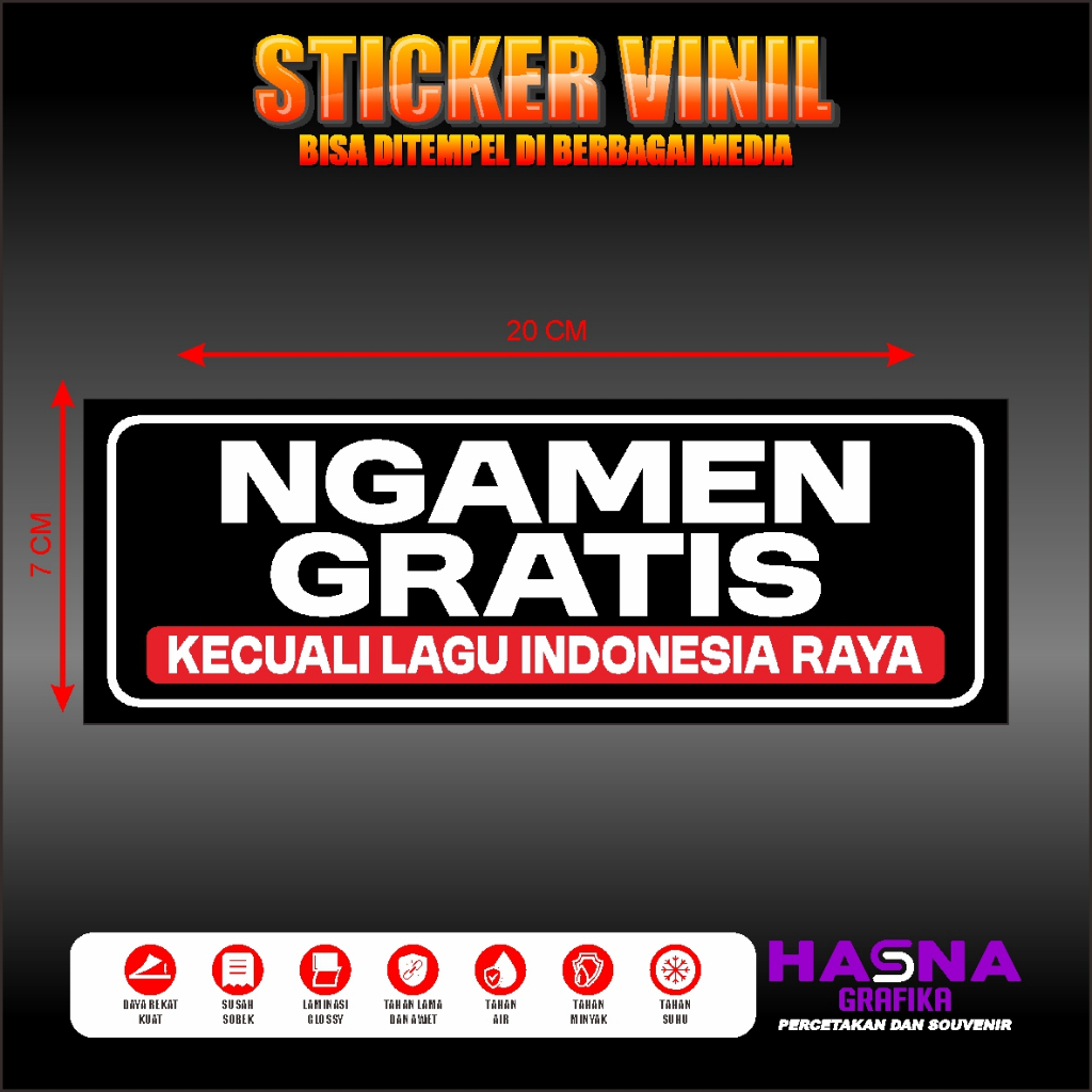 

Stiker Vinil / Ngamen Gratis / Dilarang Ngamen / Pengamen dilarang Masuk