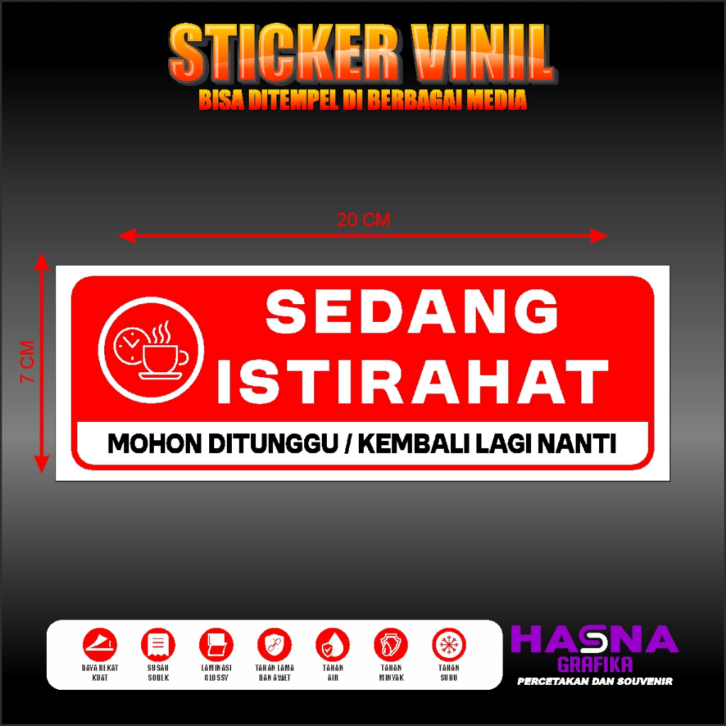 

Stiker Vinil / Sedang Istirahat