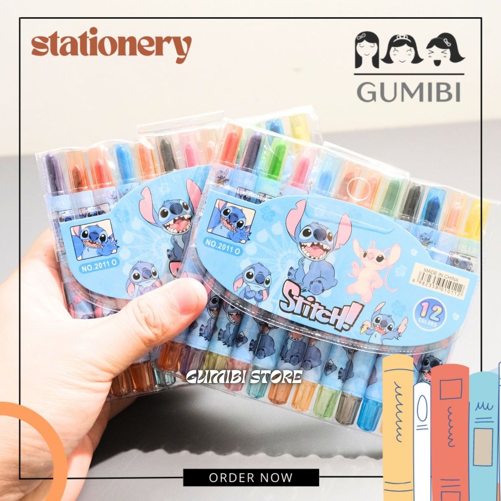 

CRAYON TWIST STITCH BLUE SERIES LUCU UNIK IMUT KRAYON MEWARNAI ANAK 1 SET 12 WARNA CRAYON TWIST PUTAR MINI STITCH LILO KRAYON PUTAR MINI STITCH