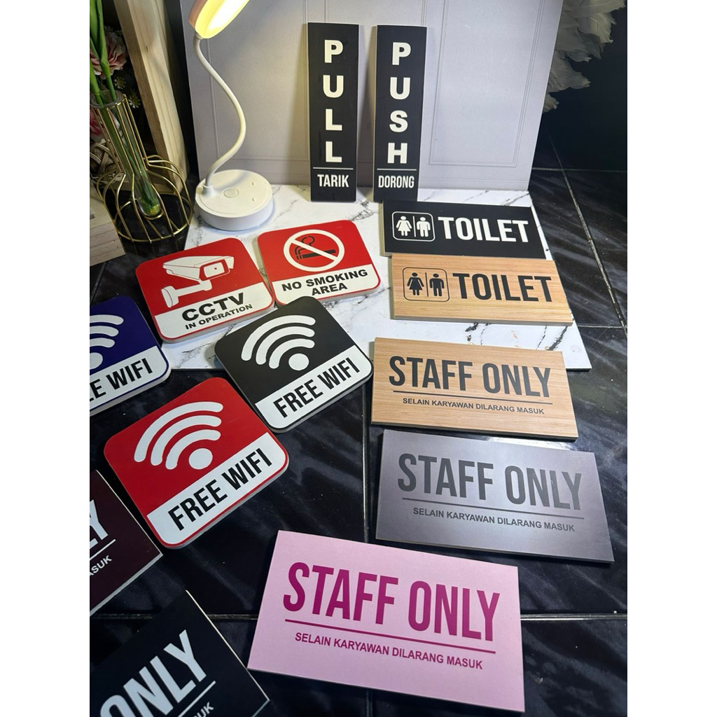 

Rubby- Papan petunjuk / informarmasi toko bahan mdf laminasi doff