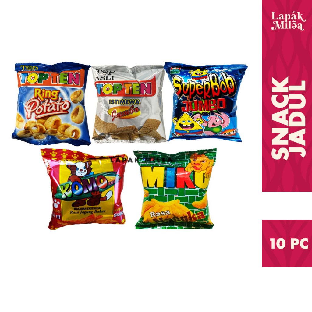 

Snack Jadul Miko Nangka Superbob Topten Keripik Jagung Komo
