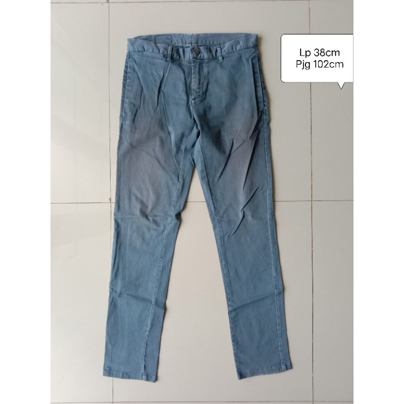 [size 31] Preloved celana panjang katun warna denim blue Zara man long pant cotton