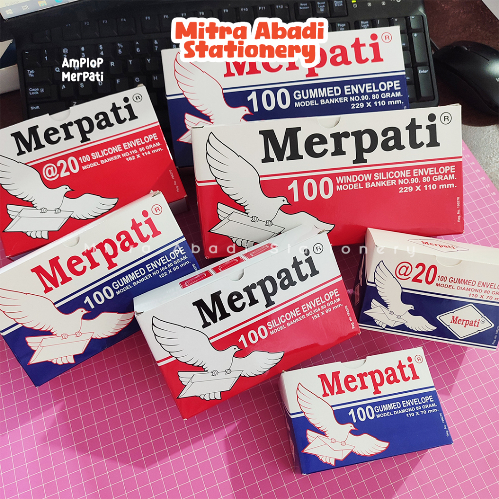 

(1 PACK) AMPLOP MERPATI / GUMMED SILICON PUTIH POLOS UKURAN BESAR KECIL VISIT WINDOW 104 110 90 @20