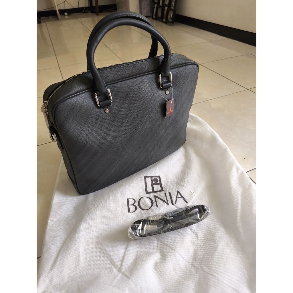 BONIA Tote Bag ORIGINAL n NEW Large Document with tags- tas kerja with long strap n dust bag, Unisex