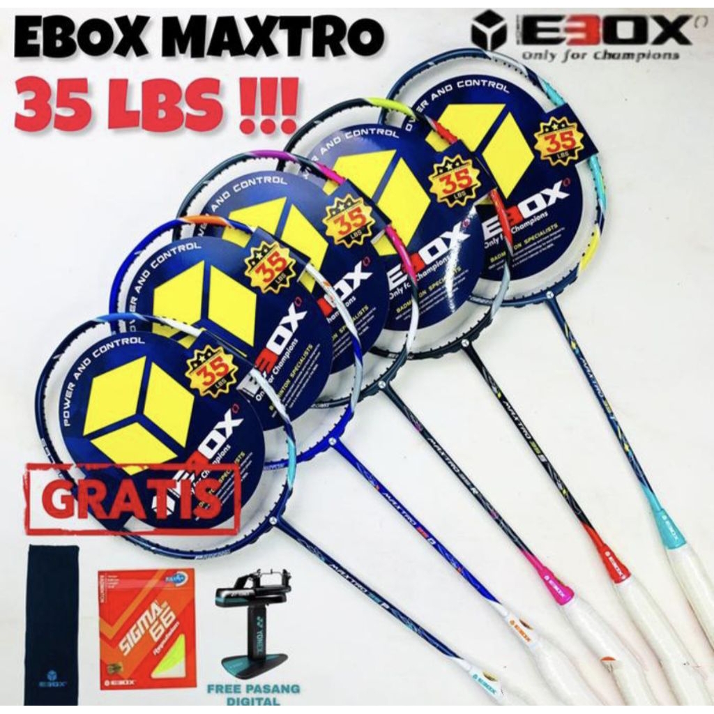 Raket Badminton Ebox Maxtro New Arrival Free Tas+Senar Original