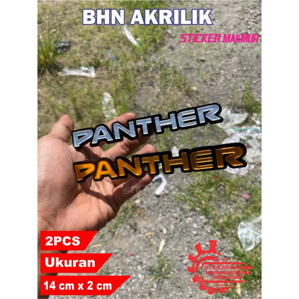 Sepasang Emblem Akrilik Talang Air Mobil Panther/Emblem Akrilik Mobil Panther mania 2pcs