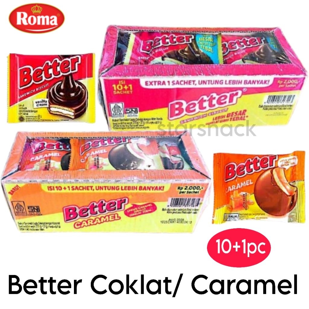 

Better biscuit renteng coklat karamel isi 10sachet